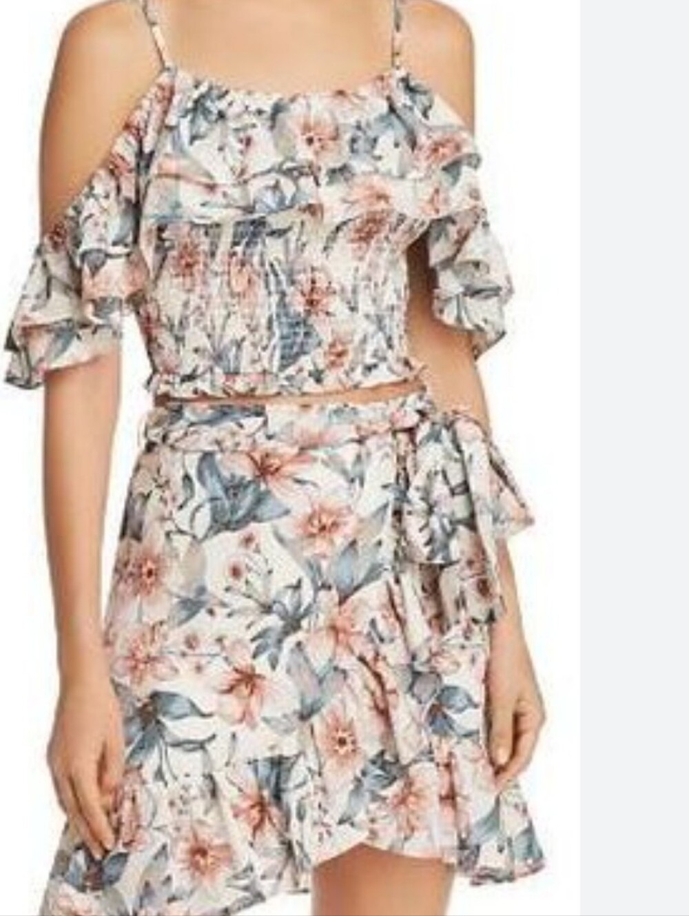 2 piece skirt and top set by JOA XS floral summer